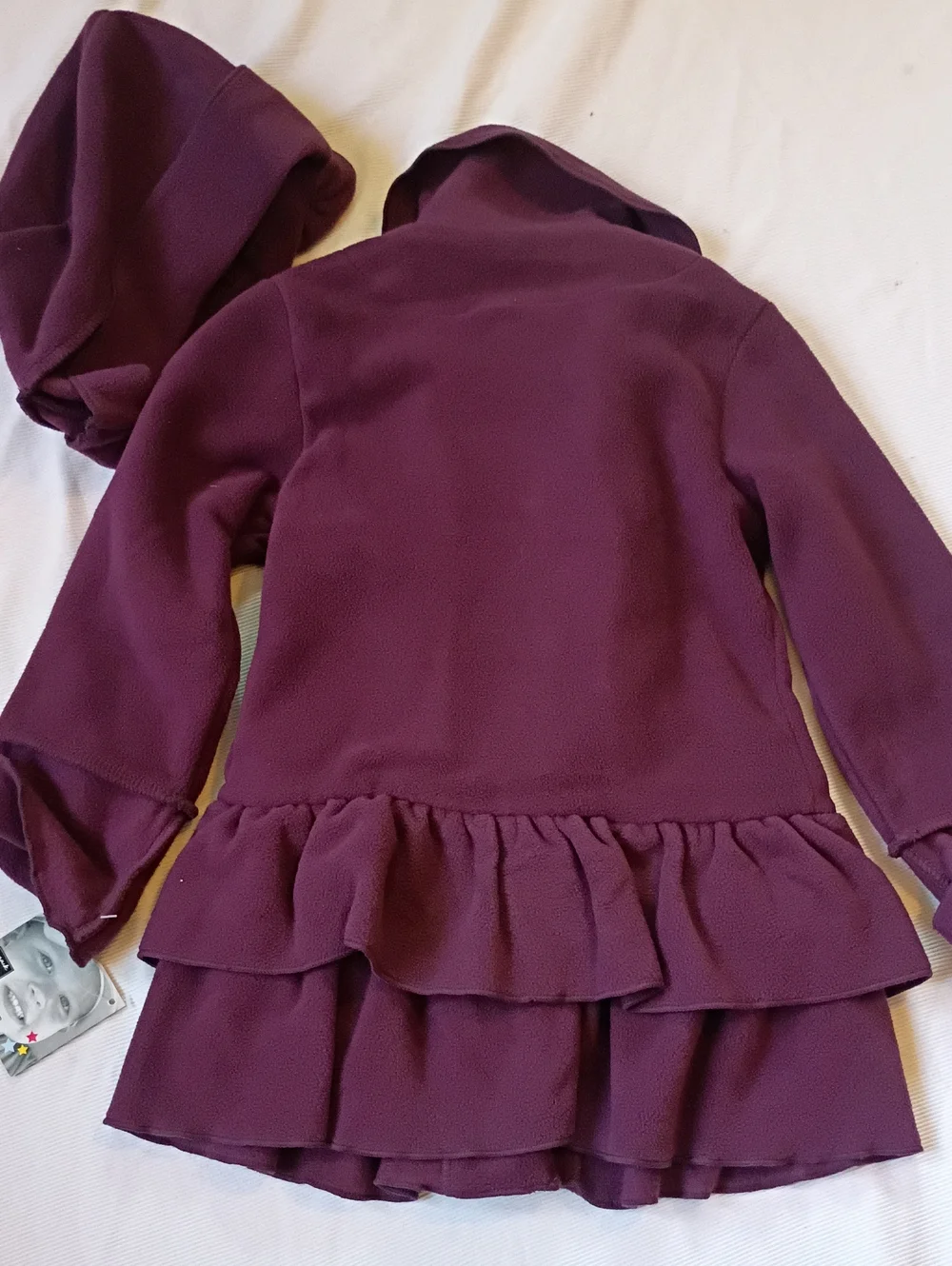 Mac & Co Deep Wine Colored Fleece Button-down Coat And Matching Hat